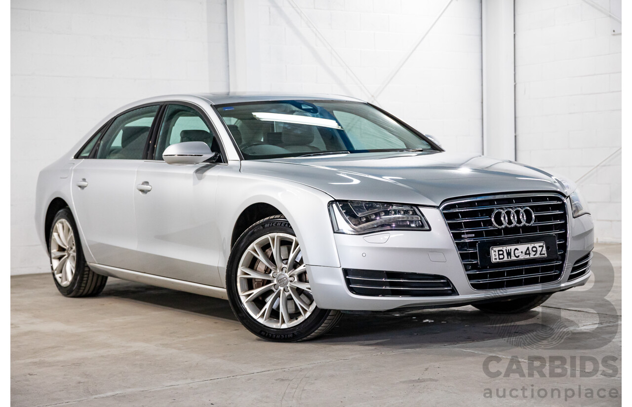 4/2011 Audi A8 L 4.2 TDI Quattro 4H 4d Sedan Ice Silver Metallic Twin Turbo Diesel V8 4.1L