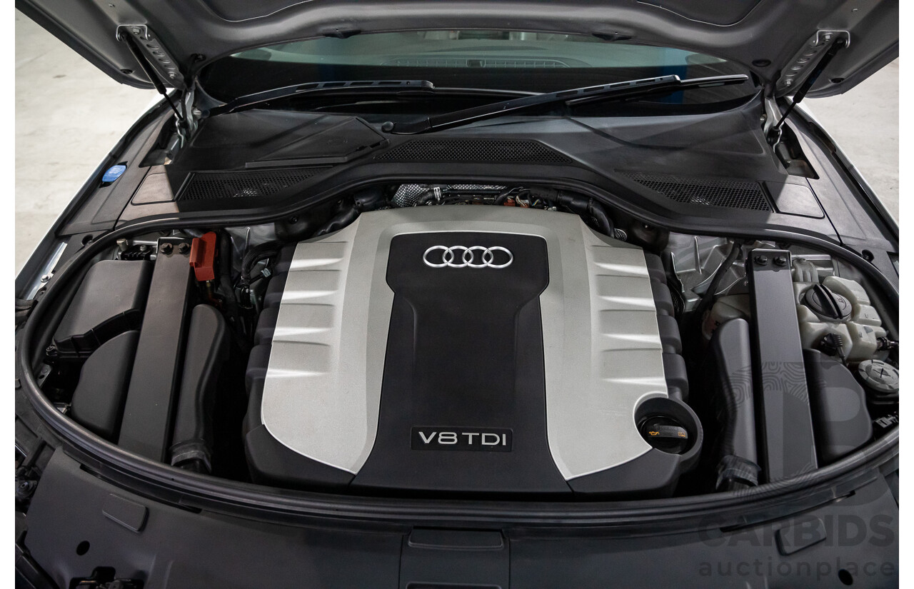 4/2011 Audi A8 L 4.2 TDI Quattro 4H 4d Sedan Ice Silver Metallic Twin Turbo Diesel V8 4.1L