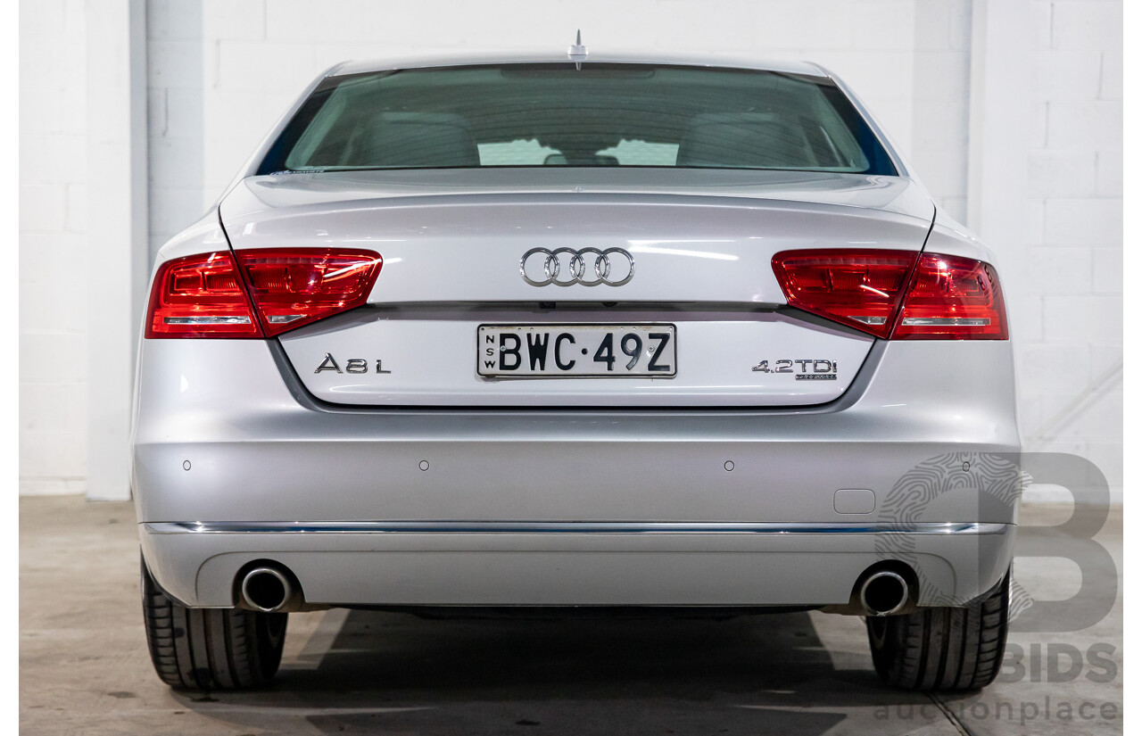 4/2011 Audi A8 L 4.2 TDI Quattro 4H 4d Sedan Ice Silver Metallic Twin Turbo Diesel V8 4.1L