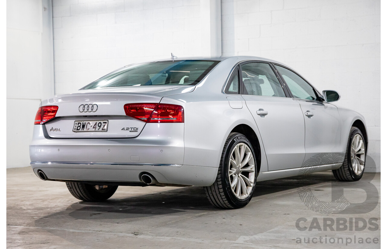 4/2011 Audi A8 L 4.2 TDI Quattro 4H 4d Sedan Ice Silver Metallic Twin Turbo Diesel V8 4.1L