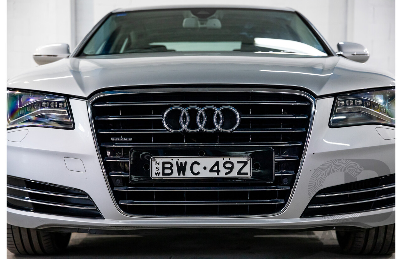 4/2011 Audi A8 L 4.2 TDI Quattro 4H 4d Sedan Ice Silver Metallic Twin Turbo Diesel V8 4.1L