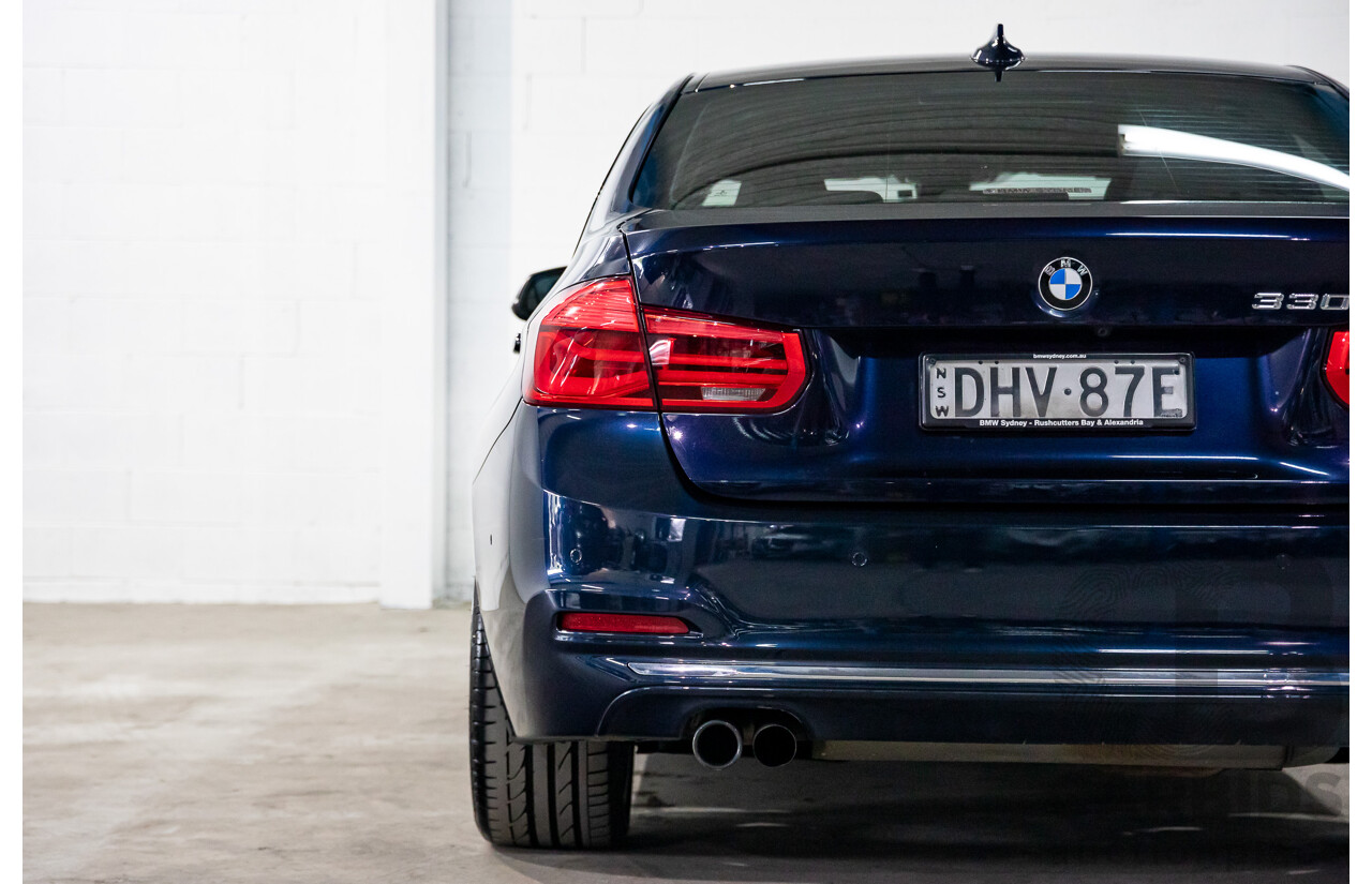 08/2016 BMW 330i Luxury Line (RWD) F30 LCI 4d Sedan Imperial Blue Brilliant Effect Metallic Turbo 2.0L