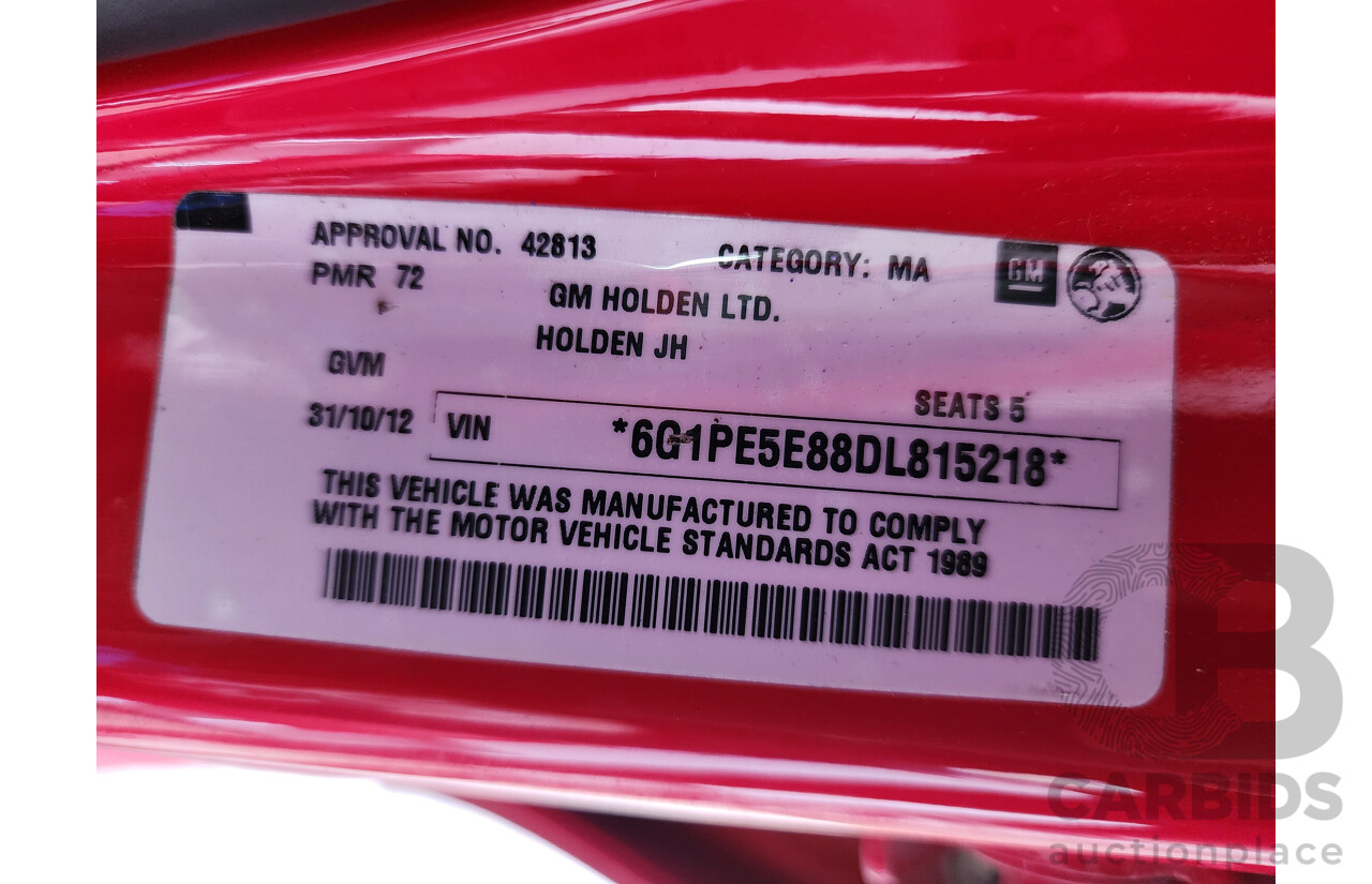 10/2012 Holden Cruze SRi V JH MY13 4d Sedan Red 1.4L