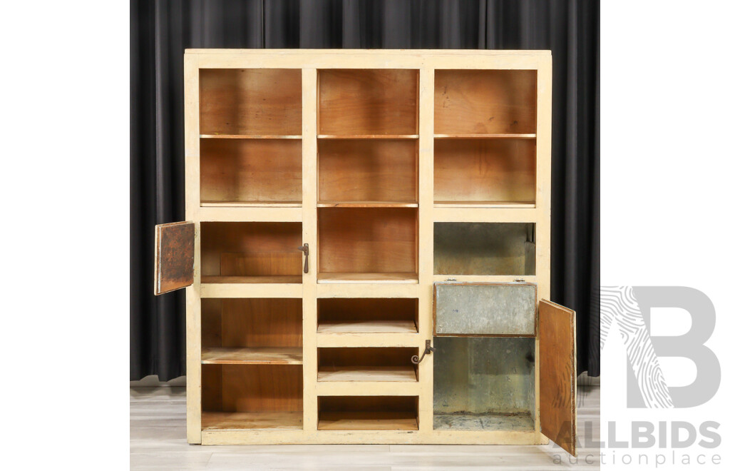 Vintage Painted Rustic Kitchen Cabinet