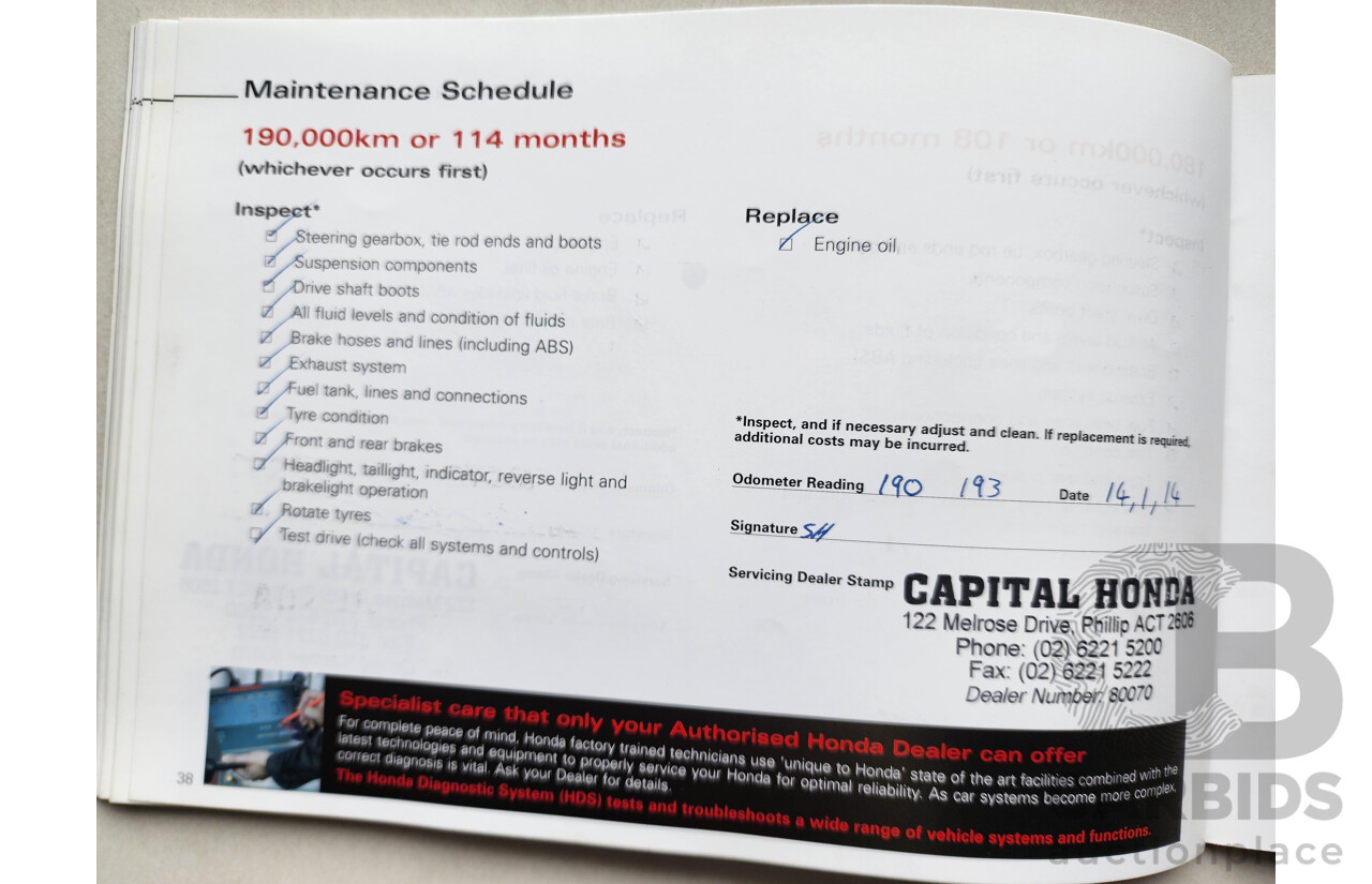 10/2004 Honda CRV (4x4) Sport MY04 4d Wagon Gold 2.4L