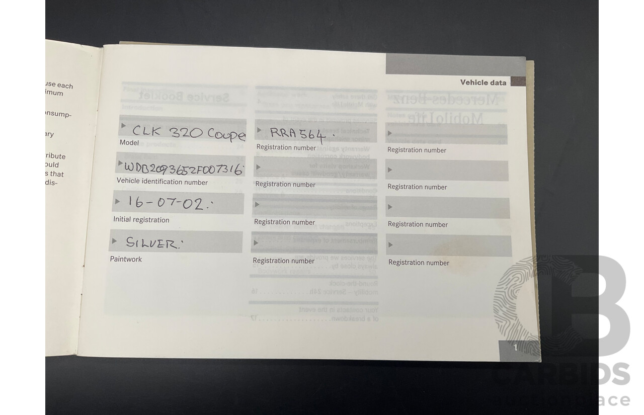 6/2002 Mercedes-Benz CLK320 Avantgarde 2d Coupe Brilliant Silver Metallic V6 3.2L