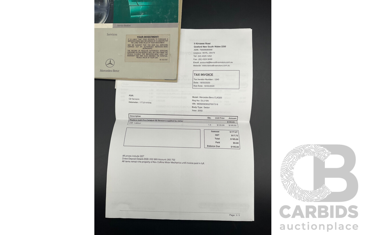 6/2002 Mercedes-Benz CLK320 Avantgarde 2d Coupe Brilliant Silver Metallic V6 3.2L