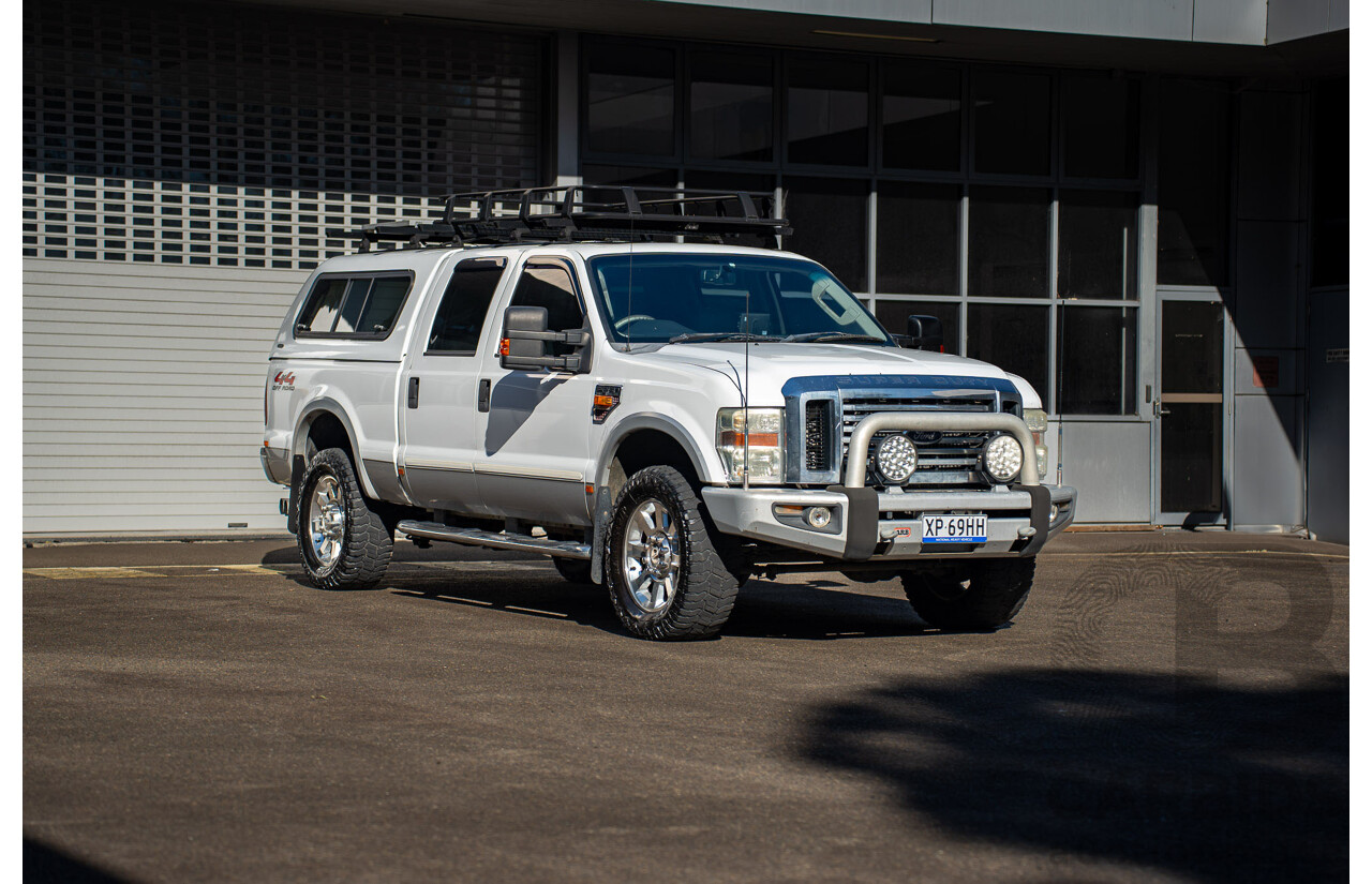 10/2008 Ford F250 XLT Lariat (4x4) RN Crew Cab P/Up Oxford White Twin Turbo Diesel - Powerstroke V8 6.4L