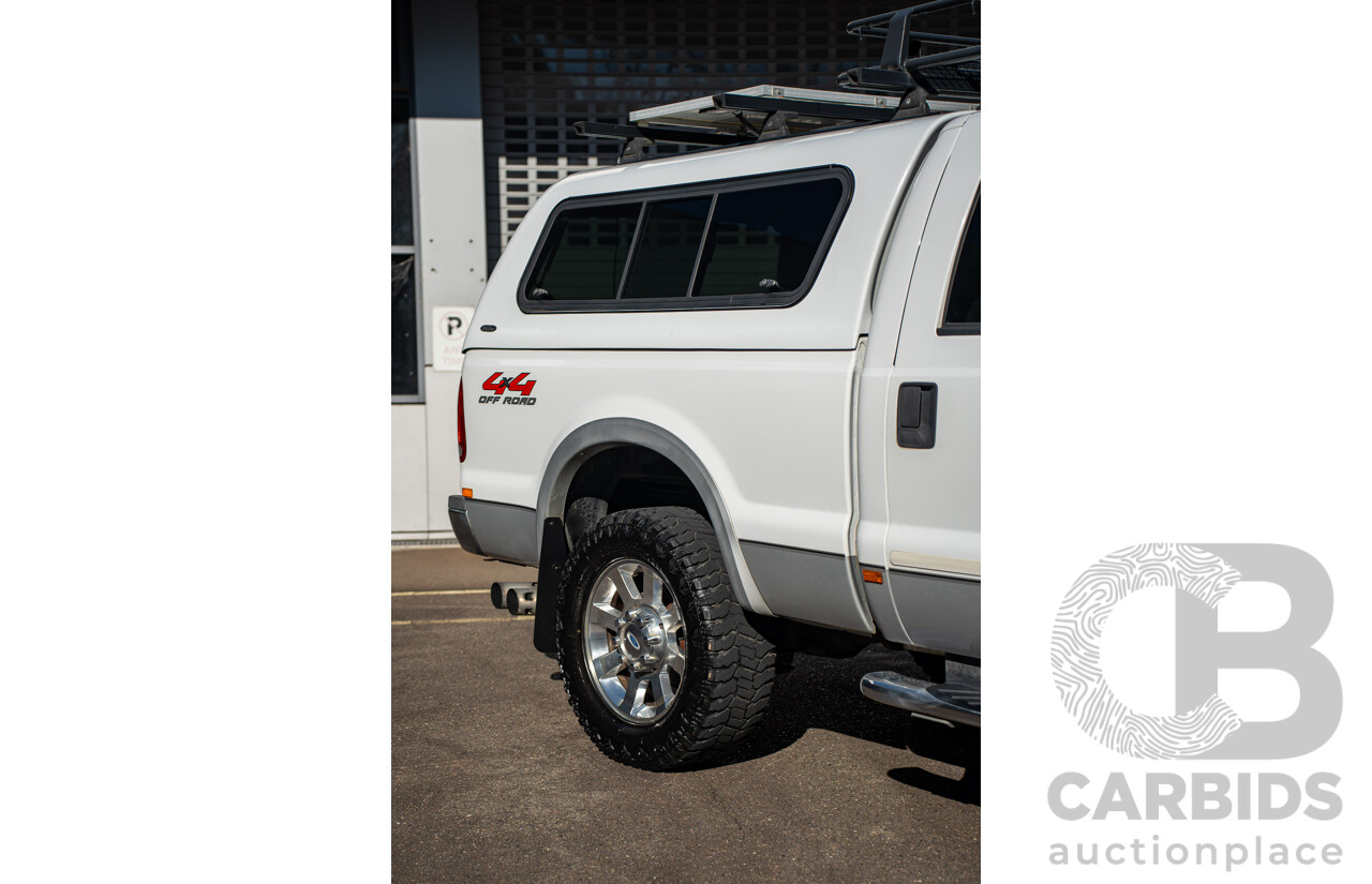 10/2008 Ford F250 XLT Lariat (4x4) RN Crew Cab P/Up Oxford White Twin Turbo Diesel - Powerstroke V8 6.4L