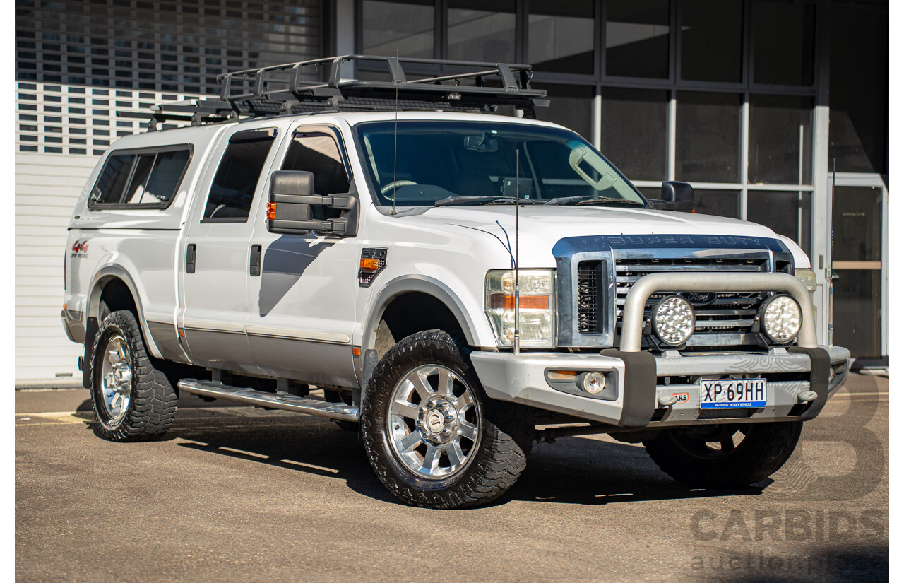 10/2008 Ford F250 XLT Lariat (4x4) RN Crew Cab P/Up Oxford White Twin Turbo Diesel - Powerstroke V8 6.4L