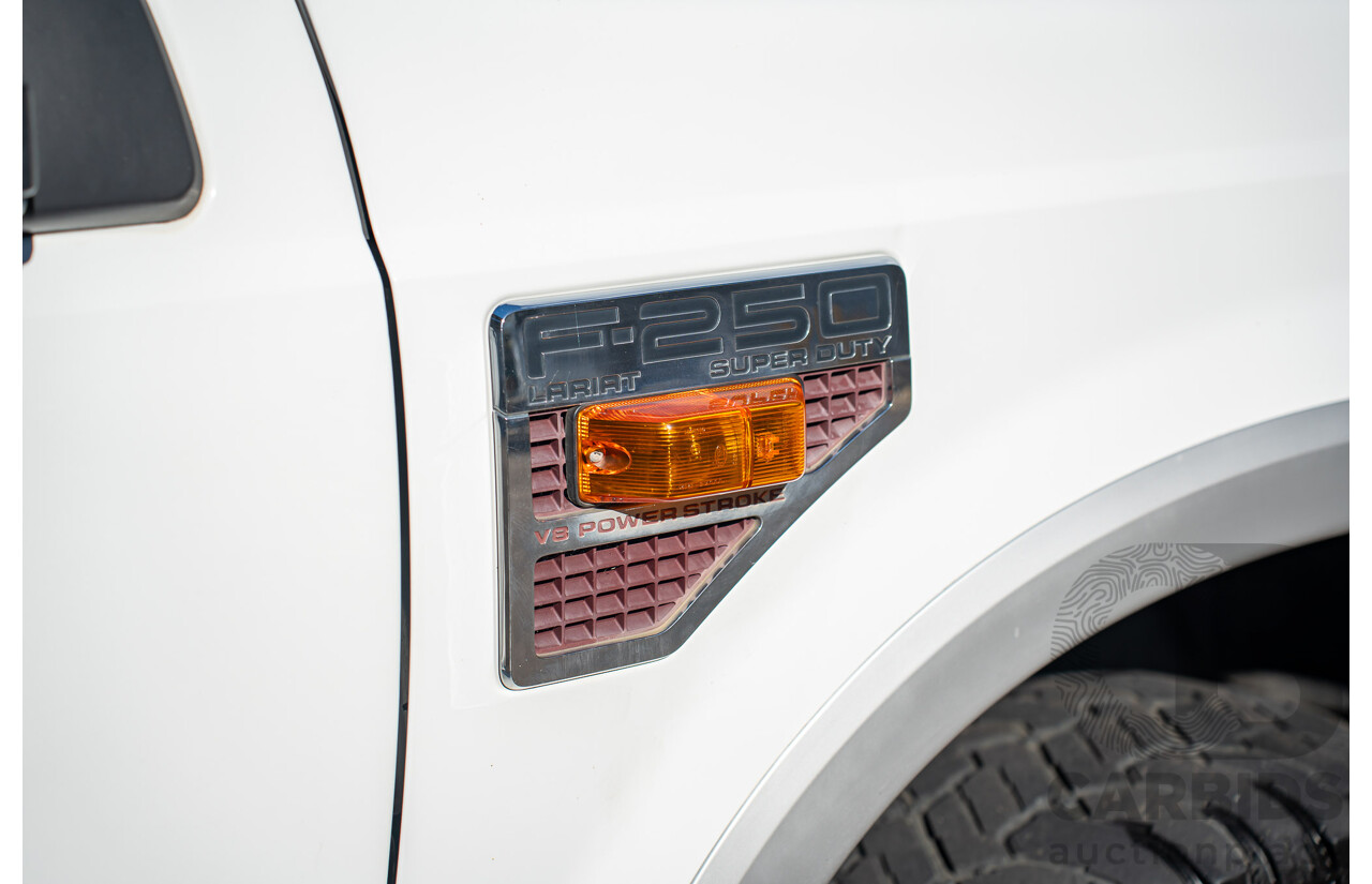 10/2008 Ford F250 XLT Lariat (4x4) RN Crew Cab P/Up Oxford White Twin Turbo Diesel - Powerstroke V8 6.4L