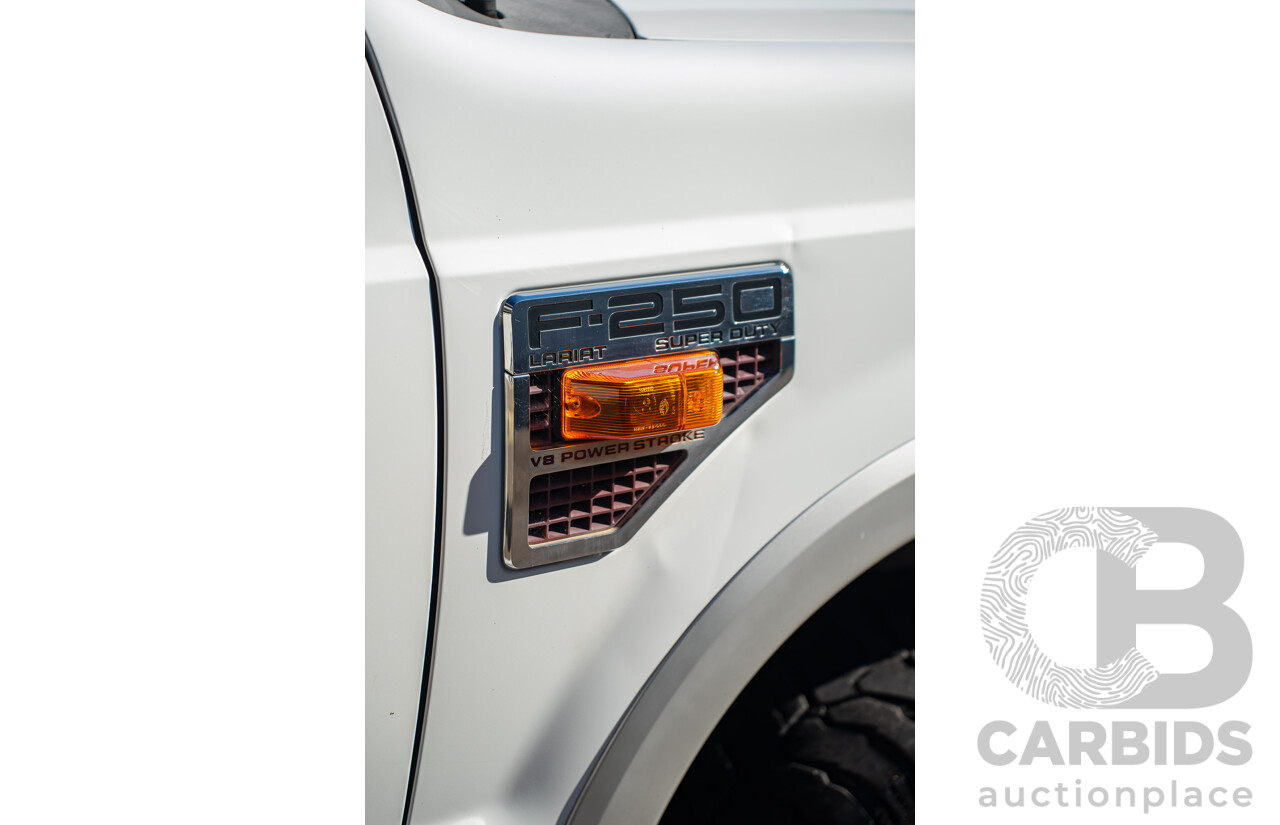 10/2008 Ford F250 XLT Lariat (4x4) RN Crew Cab P/Up Oxford White Twin Turbo Diesel - Powerstroke V8 6.4L