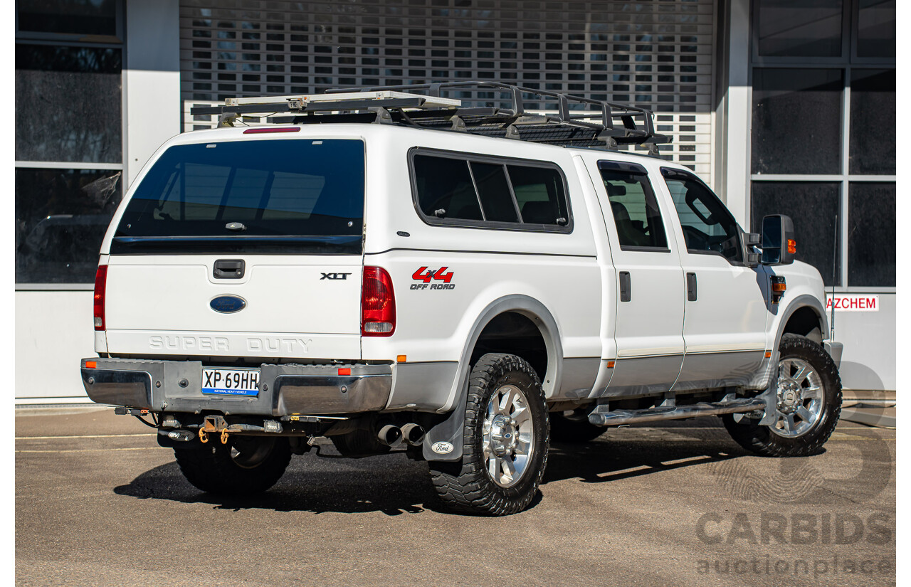 10/2008 Ford F250 XLT Lariat (4x4) RN Crew Cab P/Up Oxford White Twin Turbo Diesel - Powerstroke V8 6.4L