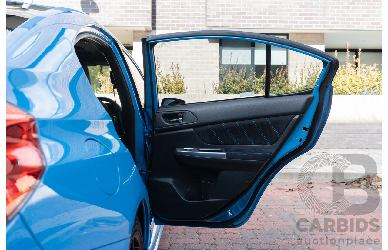 9/2015 Subaru WRX Hyper Blue (AWD) VA MY16 4d Sedan Hyper Blue Turbo 2.0L