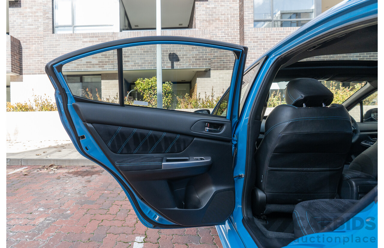 9/2015 Subaru WRX Hyper Blue (AWD) VA MY16 4d Sedan Hyper Blue Turbo 2.0L