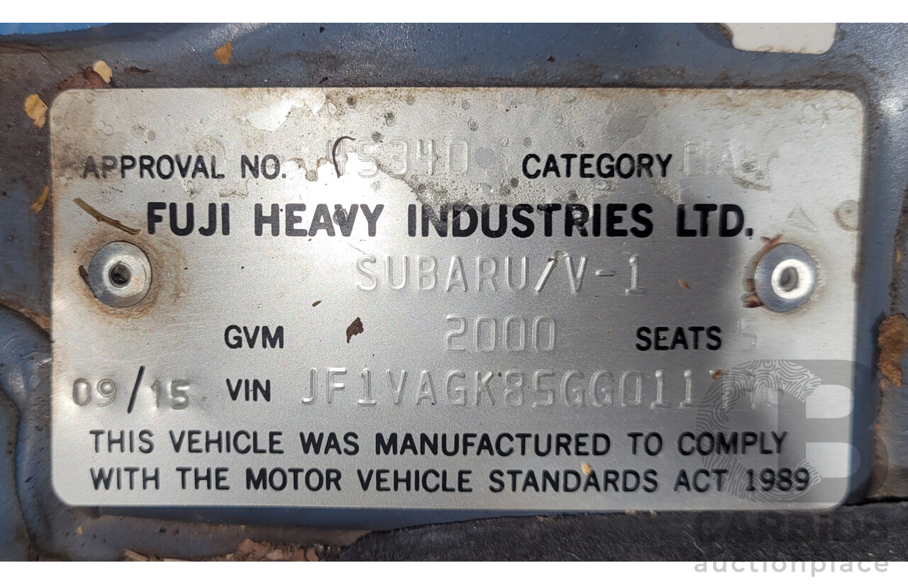 9/2015 Subaru WRX Hyper Blue (AWD) VA MY16 4d Sedan Hyper Blue Turbo 2.0L