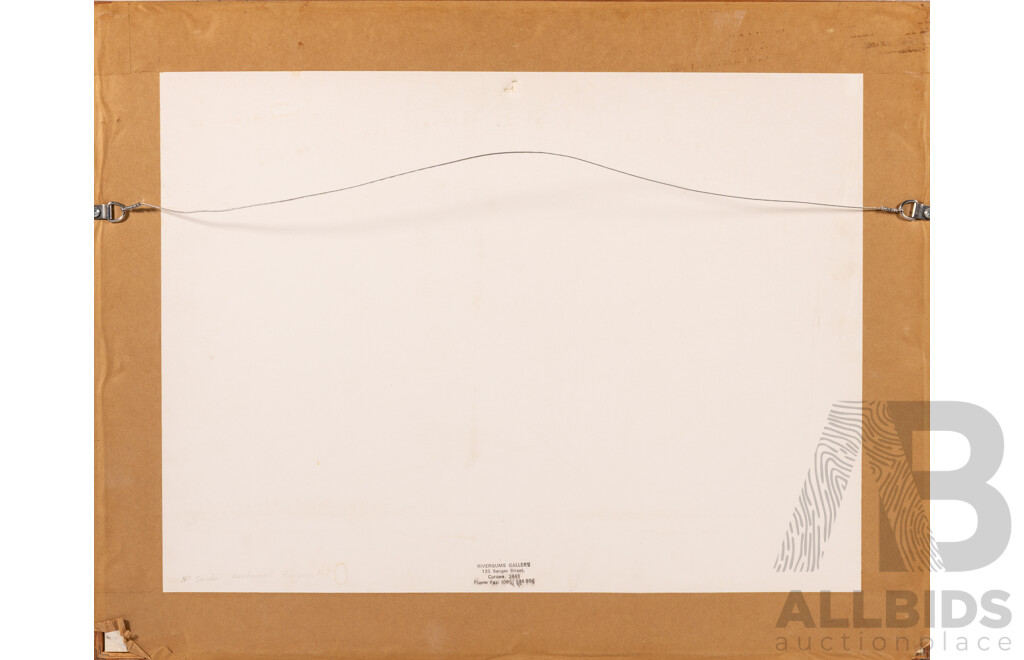 Albert Namatjira (20th Century, Indigenous-Australian, 1902-1959), Mt. Sonder, Macdonnell Ranges, NT, Quality Vintage Reproduction Print From Original Watercolour From 1945, 44 x 56 cm (frame)