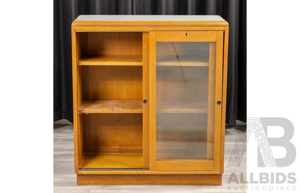 Small Maple Glass Front Book Case