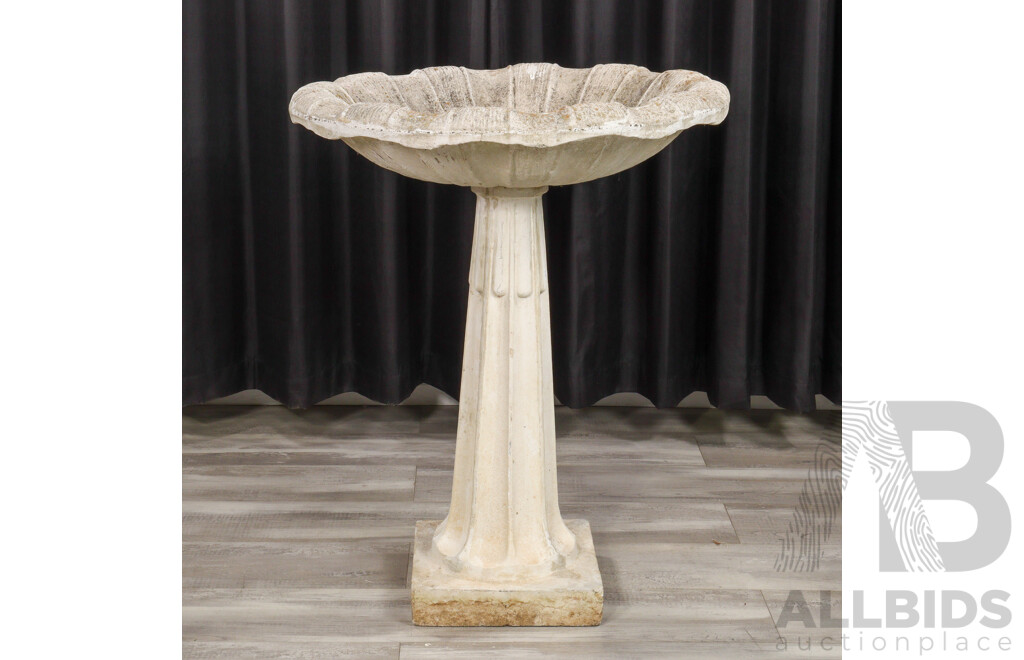 Vintage Concrete Pedestal Water Fountain