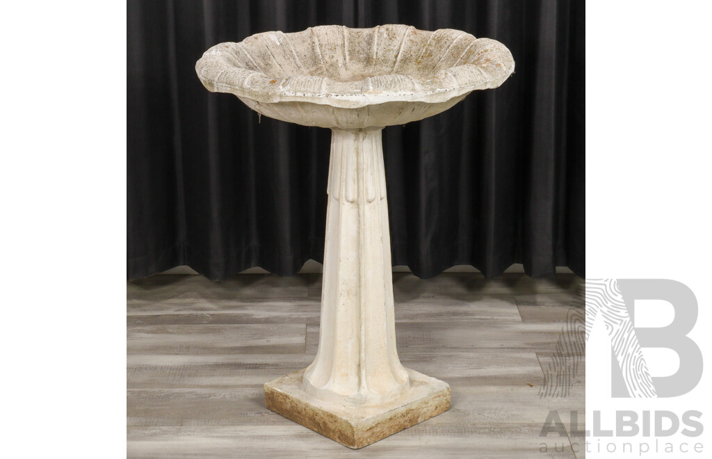 Vintage Concrete Pedestal Water Fountain