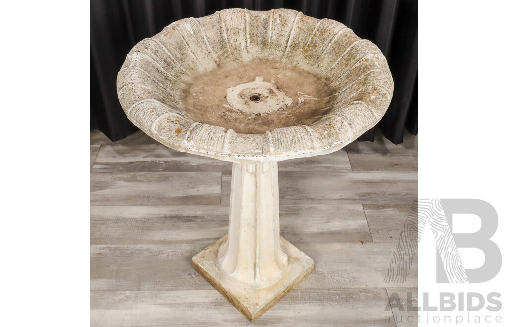 Vintage Concrete Pedestal Water Fountain