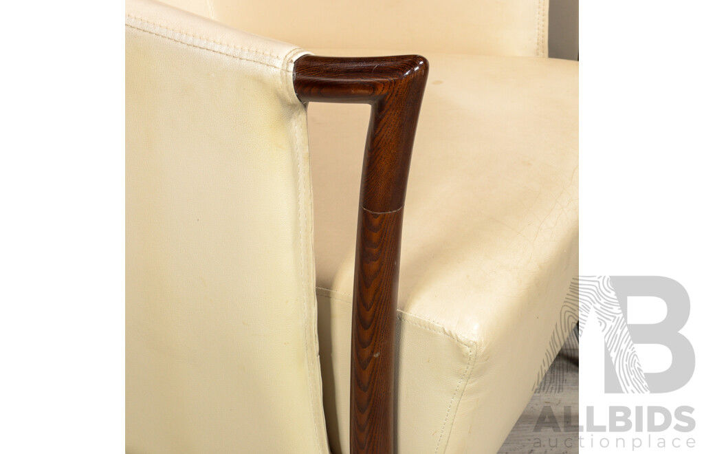 Pair of Modern Leather Upholstered Armchairs by Signways