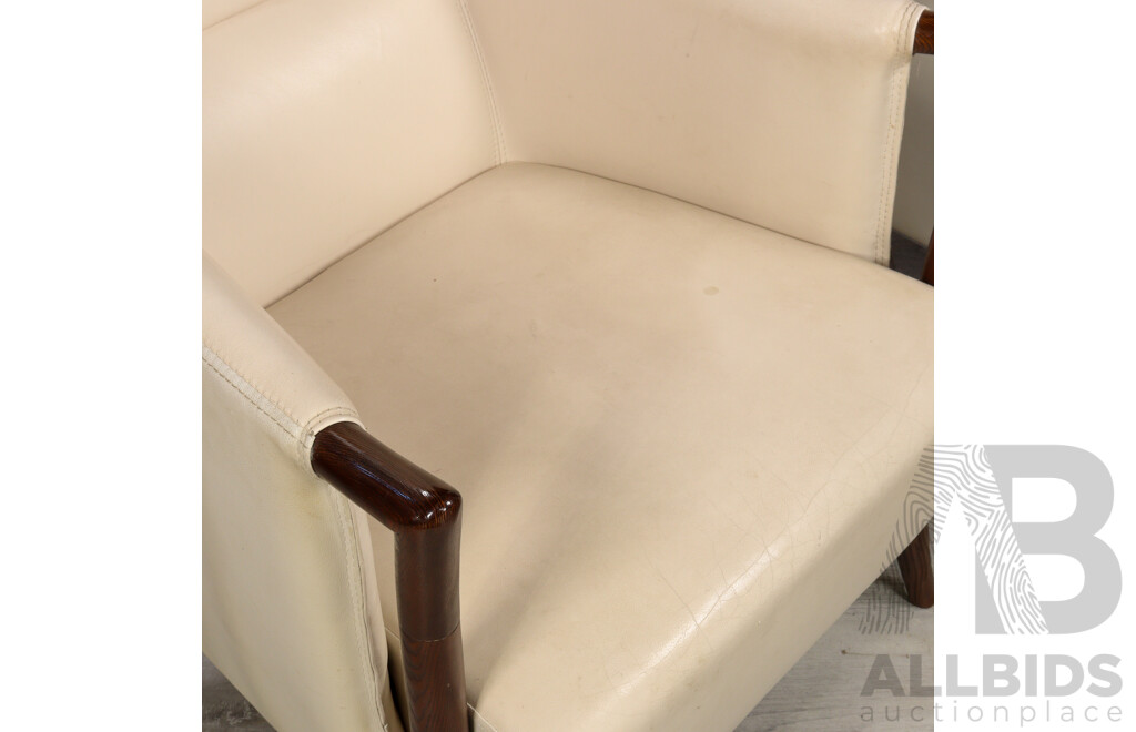 Pair of Modern Leather Upholstered Armchairs by Signways