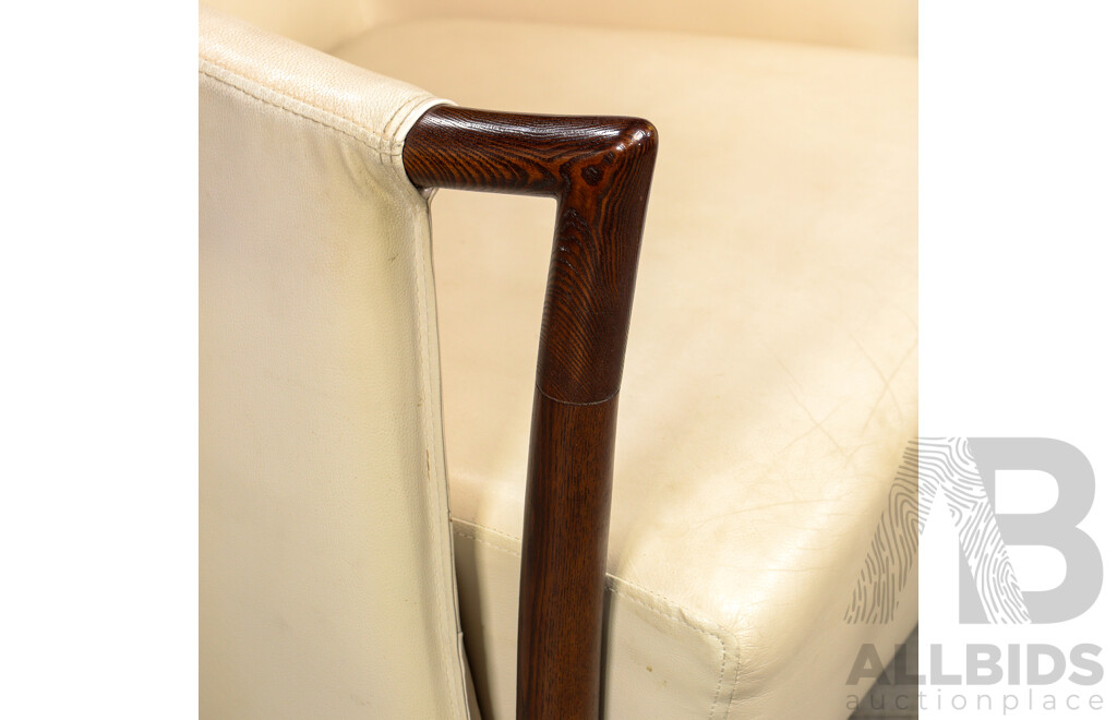 Pair of Modern Leather Upholstered Armchairs by Signways