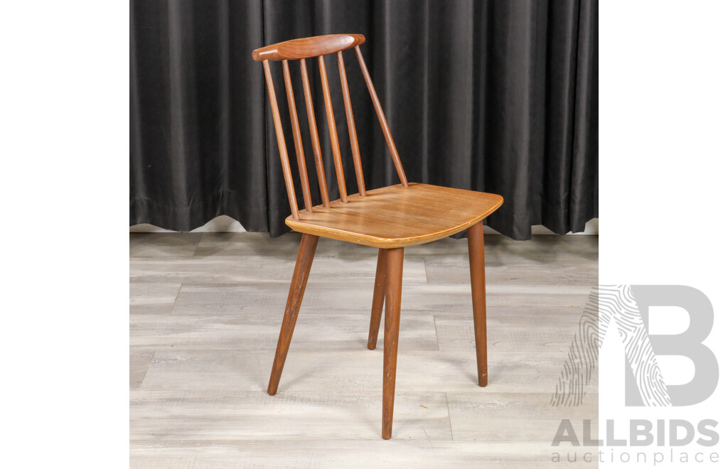 J77 Natural Finish Dining Chair by FDB Mobler