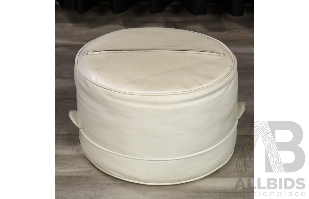 Retro Vinyl Ottoman