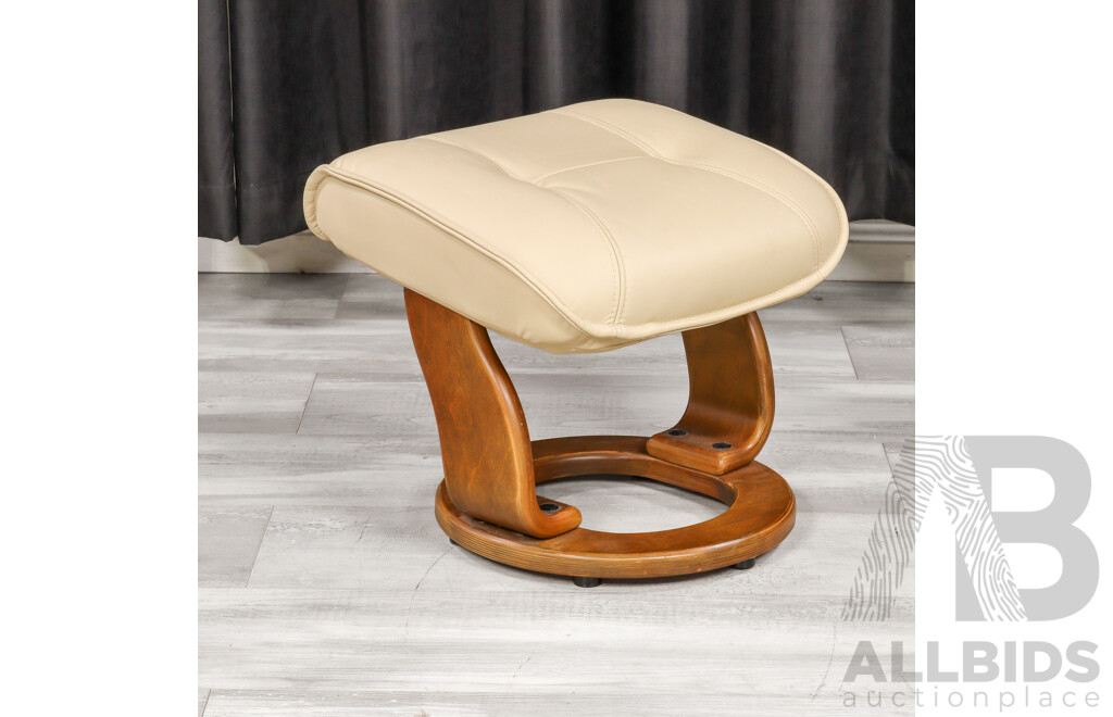 Modern Leather Recliner and Footstool by Recline & Relax Furniture