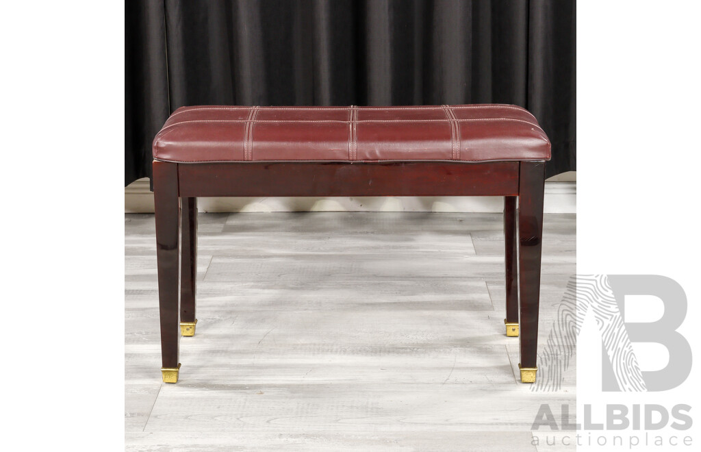 Modern Leather Top Piano Stool