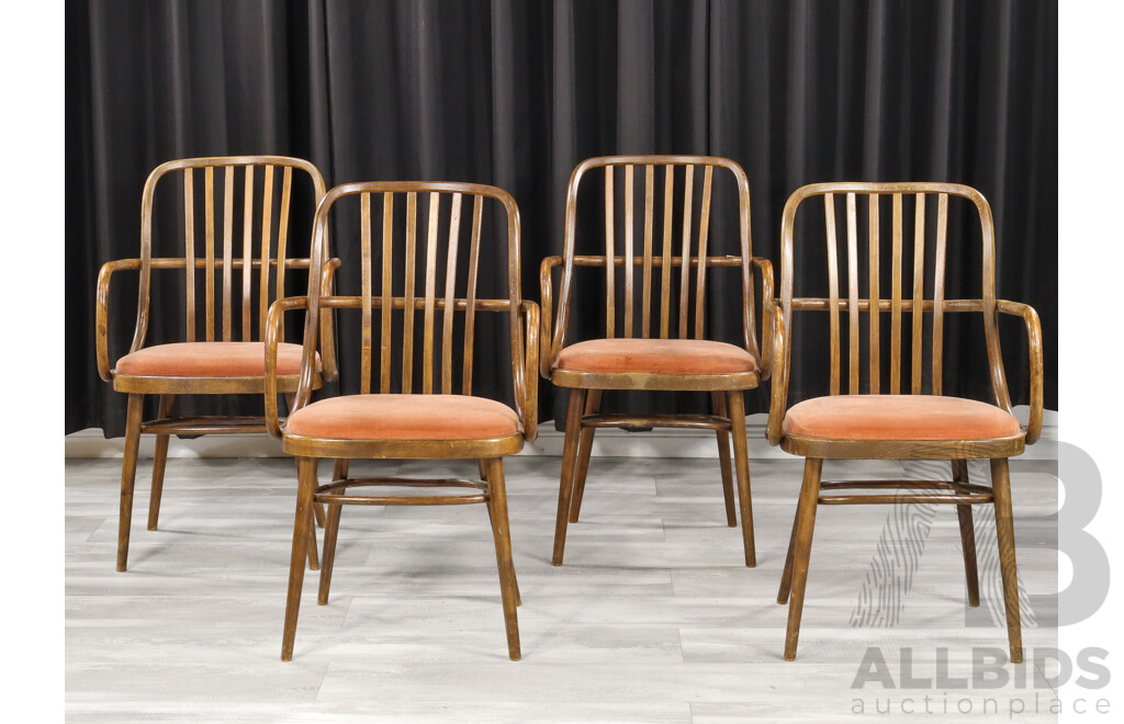 Set of Four Bentwood Carvers by Drevounia Furniture