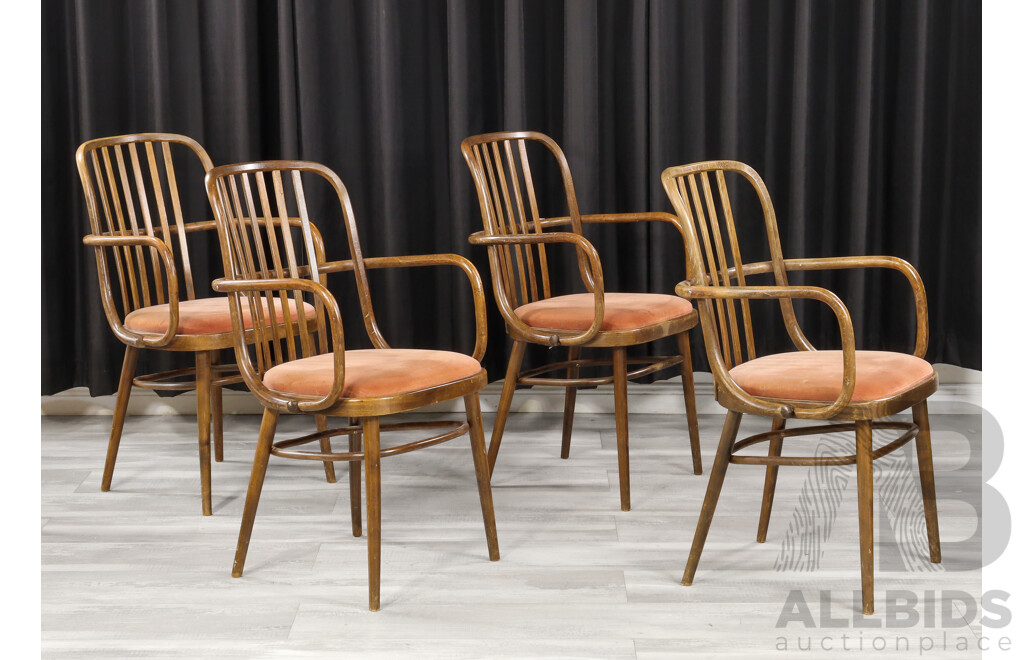 Set of Four Bentwood Carvers by Drevounia Furniture
