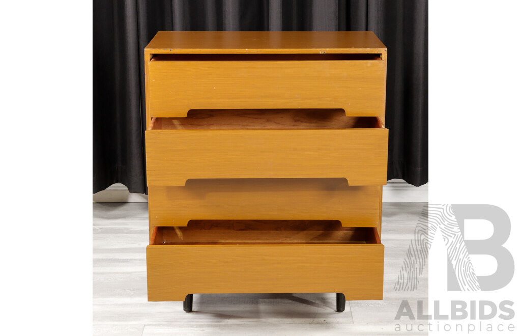 Retro Ply Elevated Chest of Four Drawers