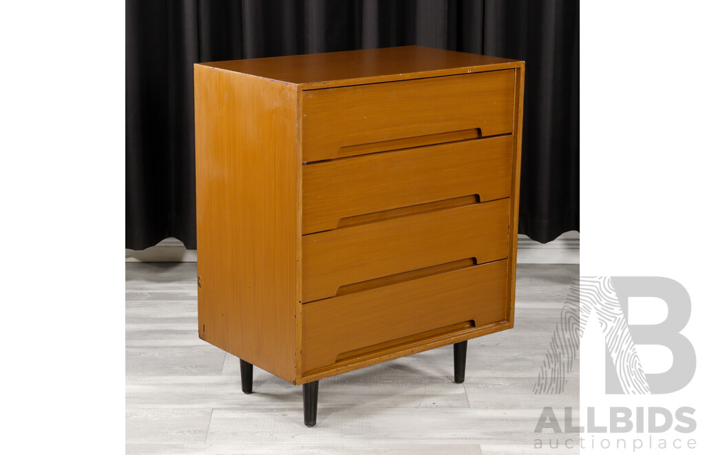 Retro Ply Elevated Chest of Four Drawers