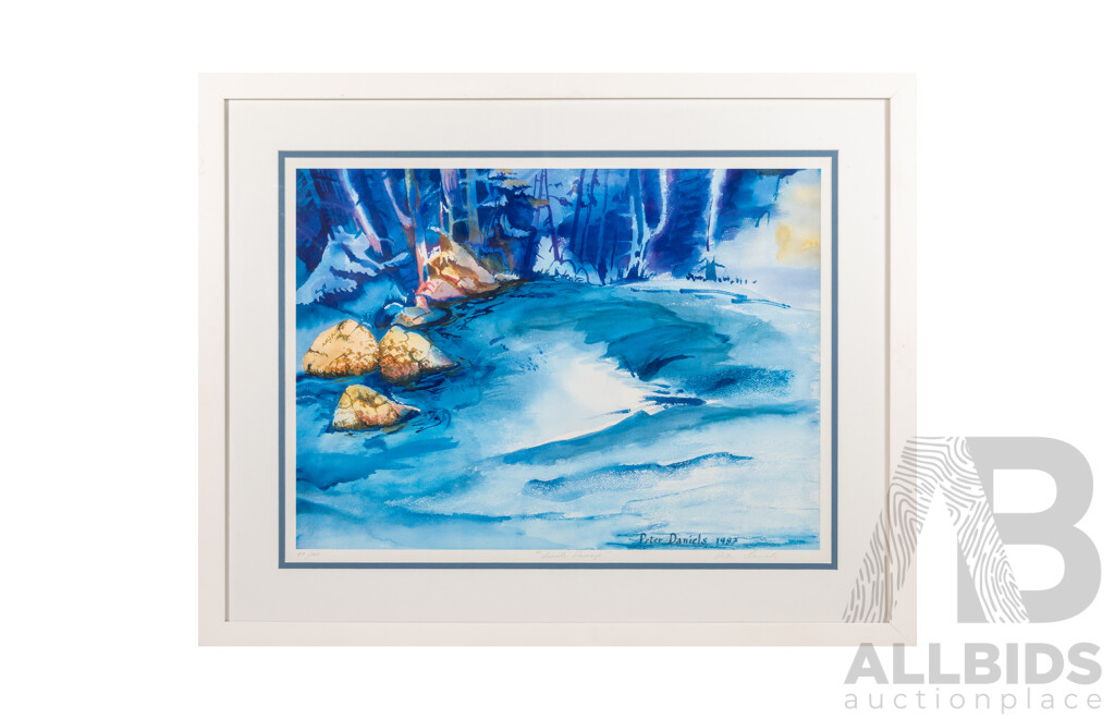 Peter Daniels, (20th Century, 1937-1998), Inside Passage (1987), Quality Reproduction Print of Original Watercolour, 62H x 77W cm (frame)