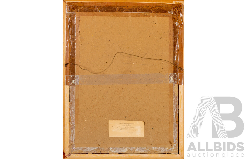 Albert Namatjira (20th Century, Indigenous-Australian, 1902-1959), Ghost Gums [Lyelanama], Vintage Reproduction Colour Print of Original Watercolour, 60 x 45 cm (frame)