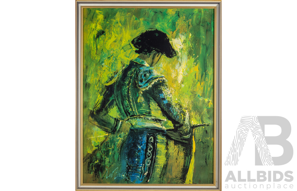 Lee Burr, (20th Century, American, 1937-2017), Green Matador, Reproduction Colour Print Backed on Board After Original, 109 x 83 cm (frame)