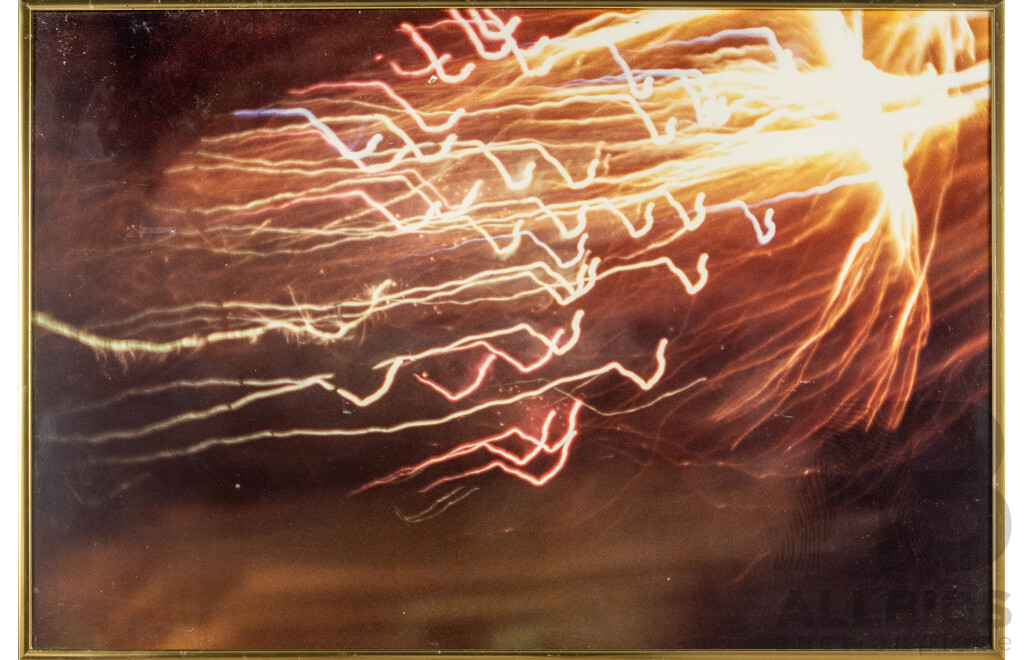 Artist Unknown (20th Century), Fire Light, Original Vintage Colour Photograph, 52H X 77 W Cm (frame)