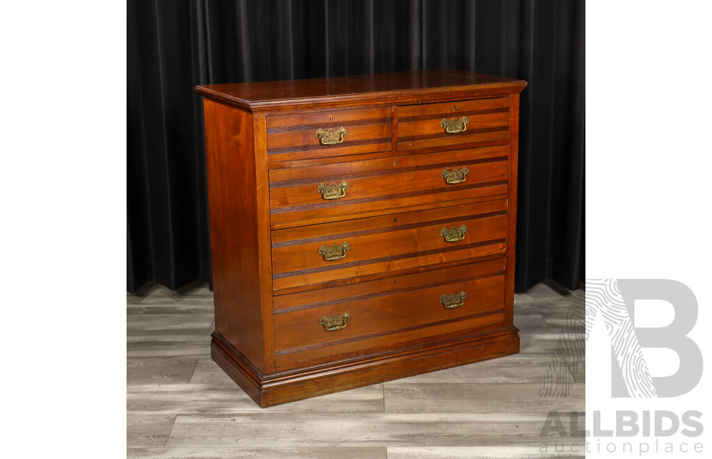 Edwardian Chest of Five Drawers