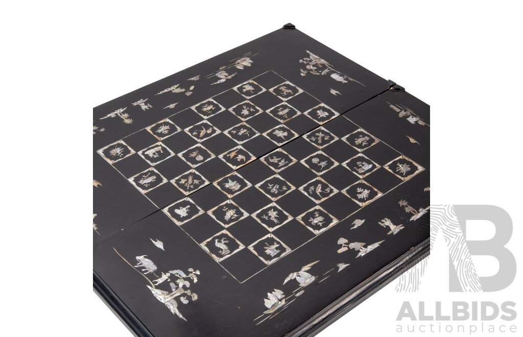 Mother of Pearl Inlaid Chinese Checkers Board Game