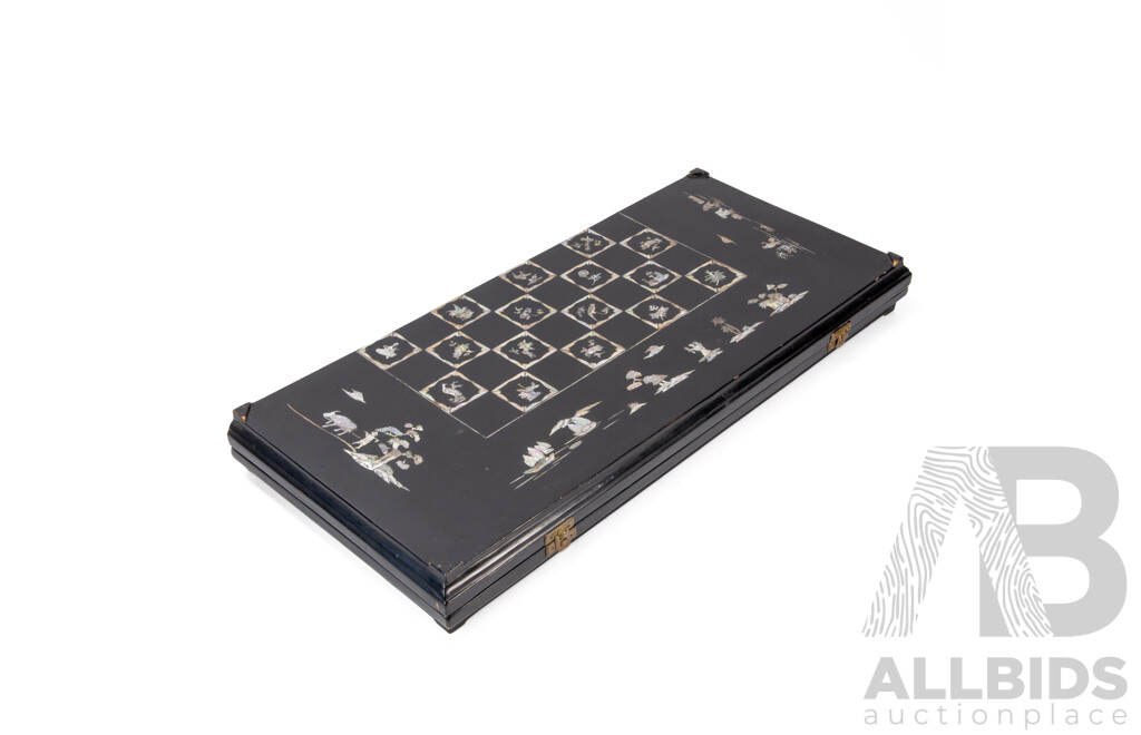 Mother of Pearl Inlaid Chinese Checkers Board Game