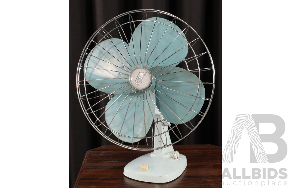 Vintage Baby Blue Mistral Desk Fan