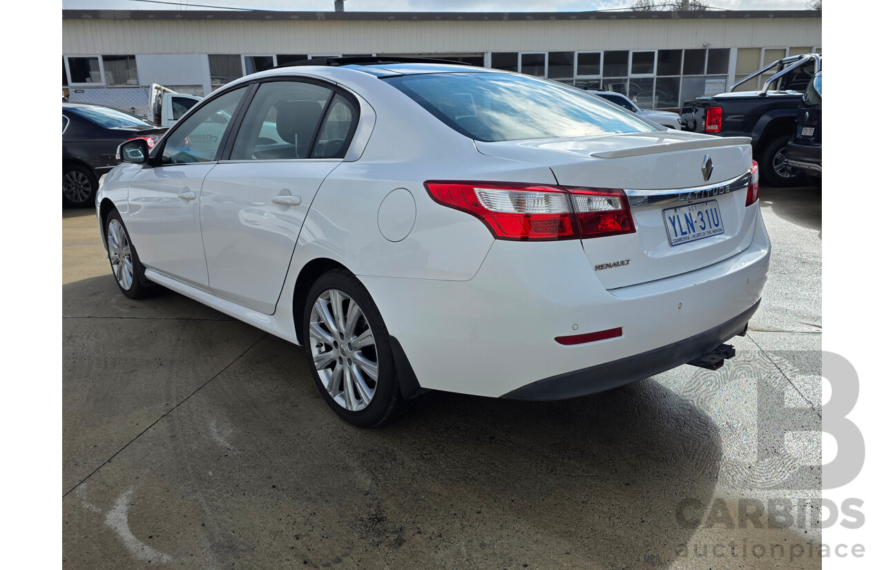 5/2012 Renault Latitude 2.0 dCi LUXE X43 4d Sedan White Turbo Diesel 2.0L