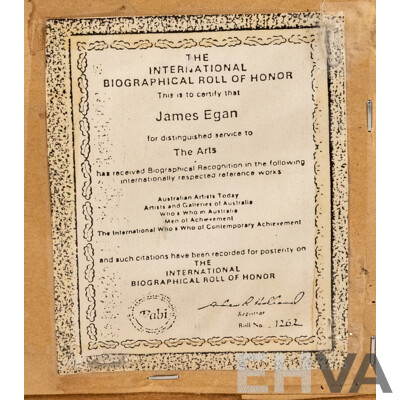 James Egan, (20th Century, Australian, 1929-2017), Sam And The Seas of Bass Strait, Original Vintage Oil on Canvas Board, 82 x 72 cm (frame)