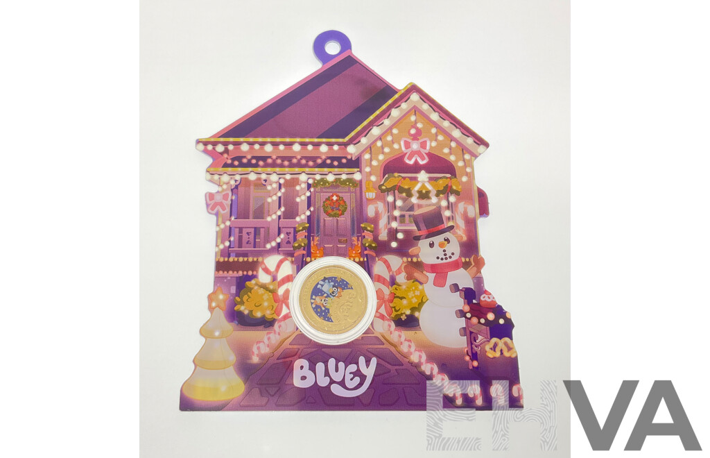 Australian RAM 2025 KCIII UNC Commemorative One Dollar Coin, Christmas Bluey Buck