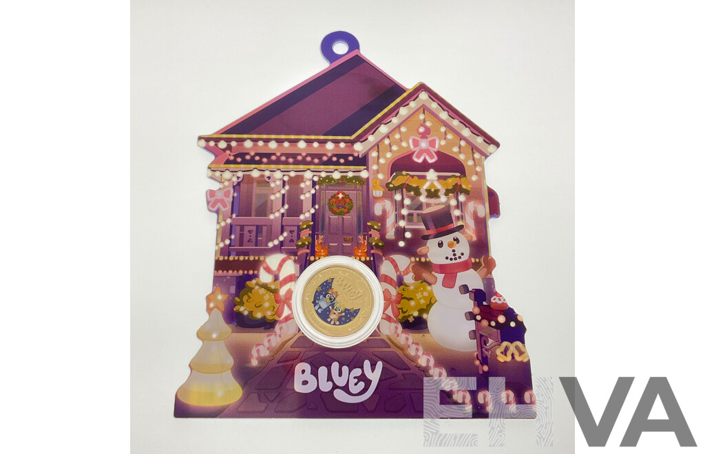 Australian RAM 2025 KCIII UNC Commemorative One Dollar Coin, Christmas Bluey Buck