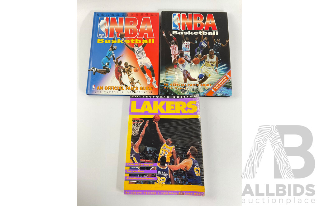 Two NBA Authorized Books Covering 1995, 96, 97, 98 Seasons and Lakers Collectors Edition Book
