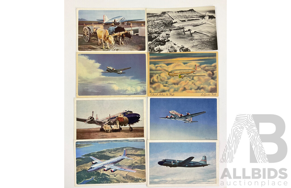 Collection of USA Early Aviation Post Cards Including American Airlines, PAA, United Airlines